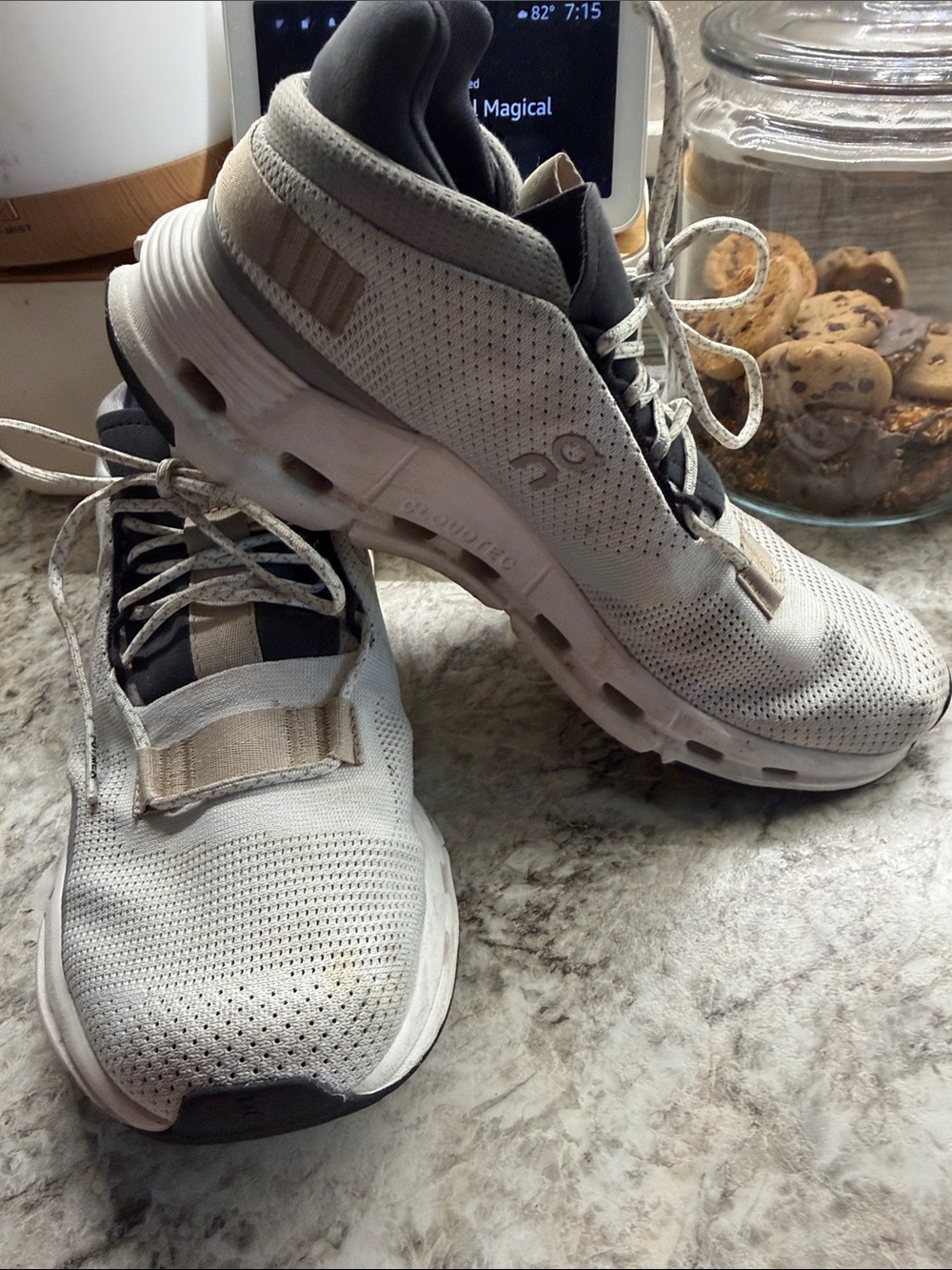 On Running Women’s Athletic Lace-Up Shoes in White and Gray